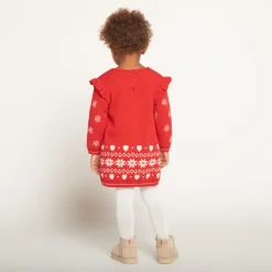 Robe en tricot jacquard motifs Noël pour bébé fille