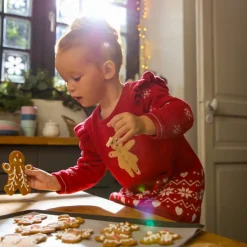 Robe en tricot jacquard motifs Noël pour bébé fille