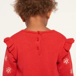 Robe en tricot jacquard motifs Noël pour bébé fille
