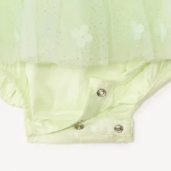 Robe en tulle avec fleurs 3D + bandeau avec nœud en tulle pour bébé fille