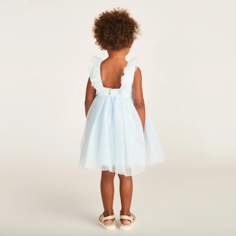 Robe en tulle pailletée manches papillon pour bébé fille