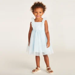 Robe en tulle pailletée manches papillon pour bébé fille