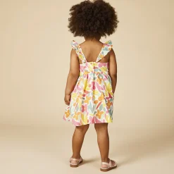 Robe en voile façonné imprimé fleuri pour bébé fille