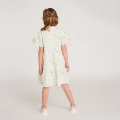 Robe fille manches courtes volantées à imprimé fleuri