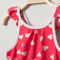 Robe imprimée à bretelles volantées pour bébé fille
