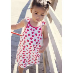 Robe imprimée à bretelles volantées pour bébé fille
