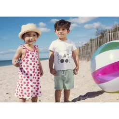 Robe imprimée à bretelles volantées pour bébé fille