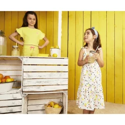 Robe longue à bretelles imprimé feuilles pour fille