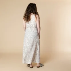 Robe longue de grossesse et d'allaitement à imprimé zèbre