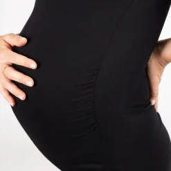 Robe longue de grossesse sans manches et moulante unie