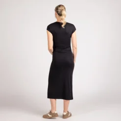 Robe longue de grossesse sans manches et moulante unie
