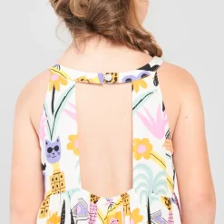 Robe longue imprimée à bretelles pour fille