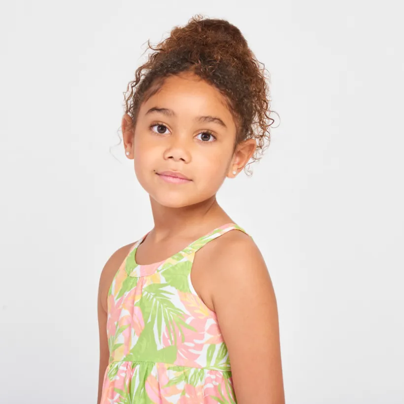 Robe longue imprimé exotique pour fille