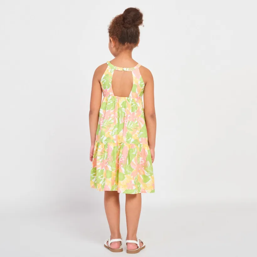 Robe longue imprimé exotique pour fille