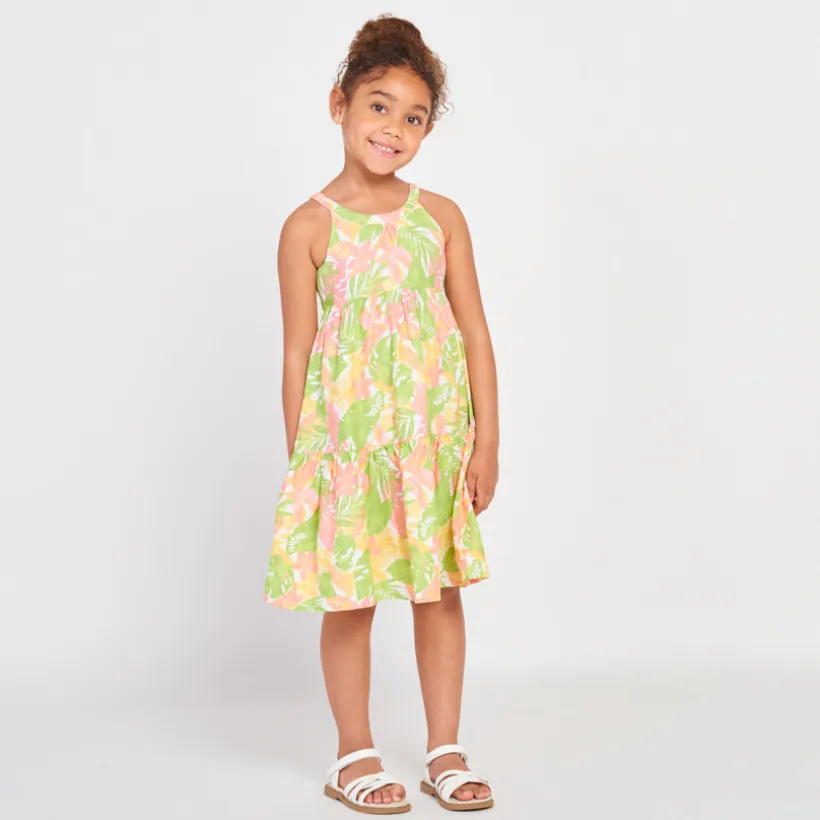 Robe longue imprimé exotique pour fille