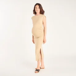 Robe longue à manches courtes pour femme enceinte