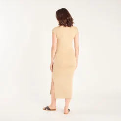 Robe longue à manches courtes pour femme enceinte