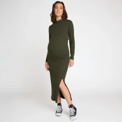 Robe longue moulante à manches longues pour femme