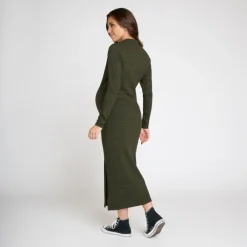 Robe longue moulante à manches longues pour femme