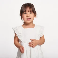 Robe manches courtes en broderie anglaise pour bébé fille