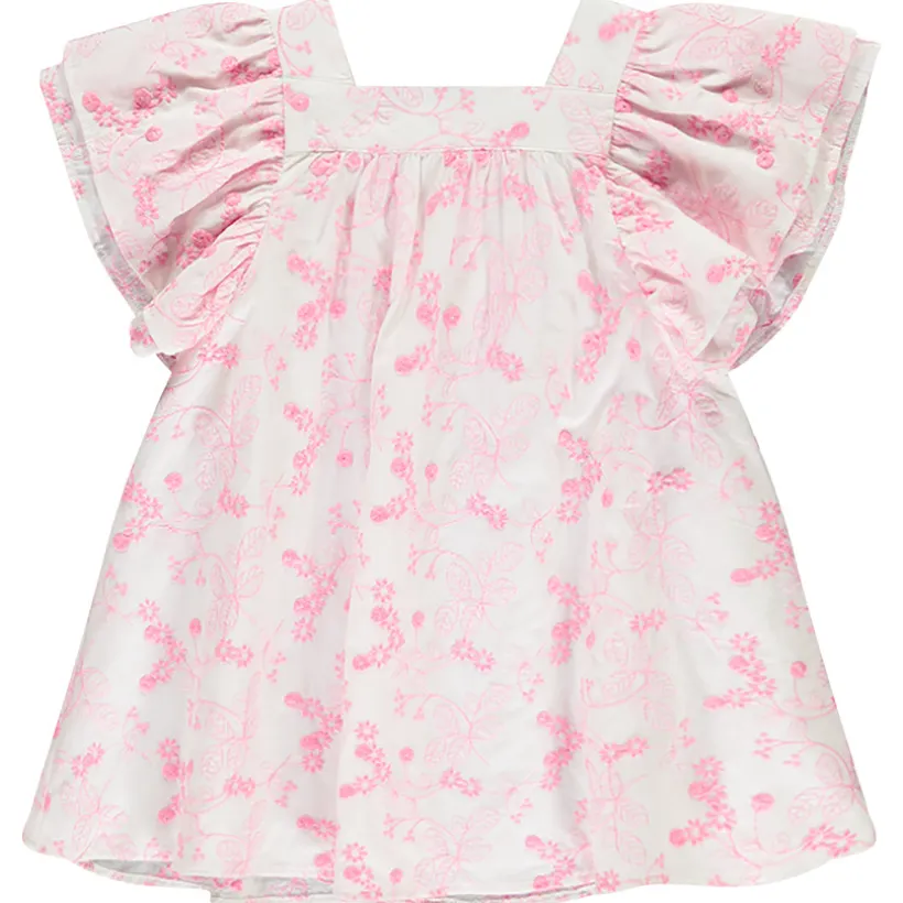Robe manches courtes en broderie anglaise pour bébé fille