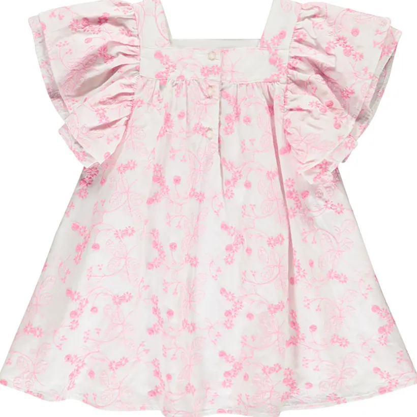 Robe manches courtes en broderie anglaise pour bébé fille