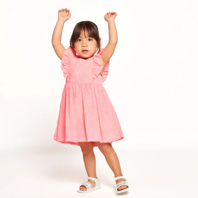 Robe manches courtes en broderie anglaise pour bébé fille