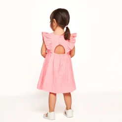 Robe manches courtes en broderie anglaise pour bébé fille