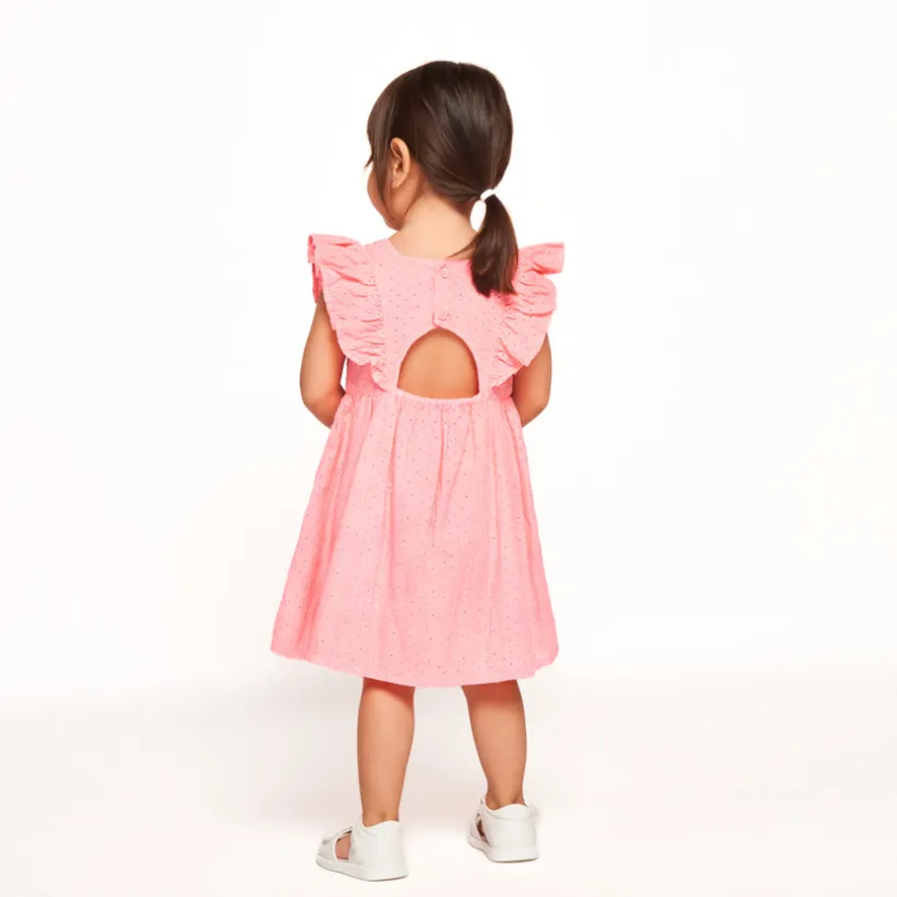 Robe manches courtes en broderie anglaise pour bébé fille
