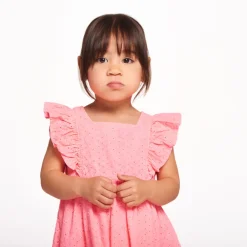 Robe manches courtes en broderie anglaise pour bébé fille