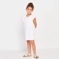 Robe manches courtes en plumetis pour fille