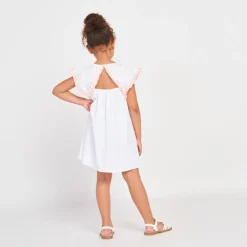 Robe manches courtes en plumetis pour fille