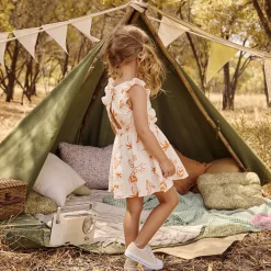 Robe manches courtes en tetra imprimé fantaisie pour bébé fille