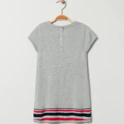 Robe manches courtes en tricot avec pomme en sequins