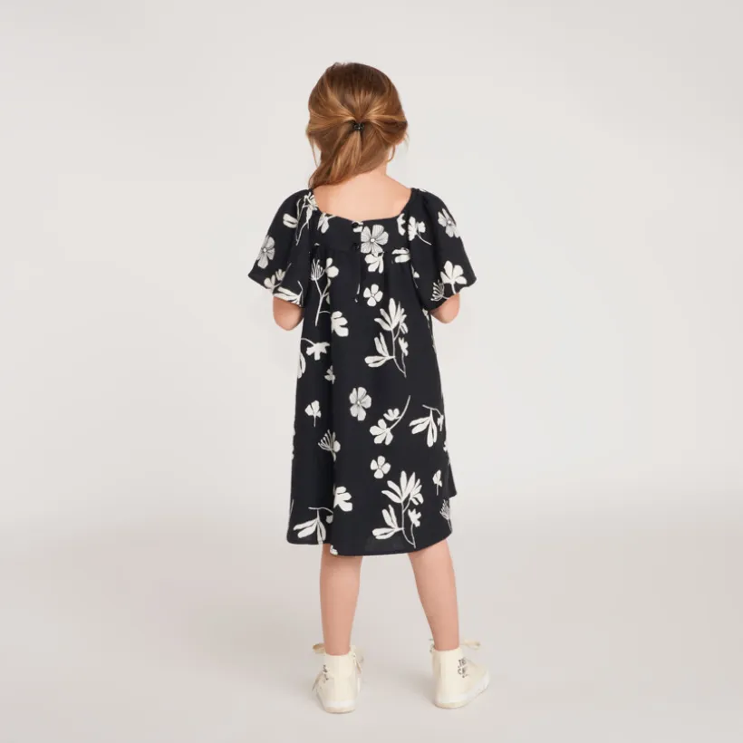 Robe manches courtes imprimée fleurie pour fille