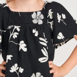 Robe manches courtes imprimée fleurie pour fille