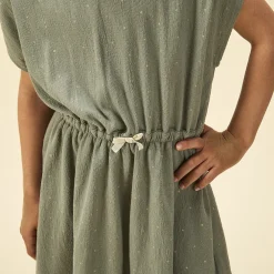 Robe manches courtes imprimée effet froissé pour fille