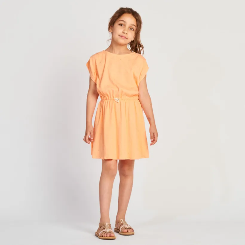 Robe manches courtes imprimée effet froissé pour fille