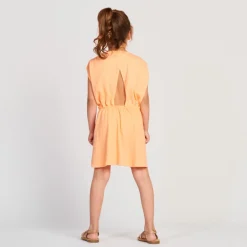 Robe manches courtes imprimée effet froissé pour fille