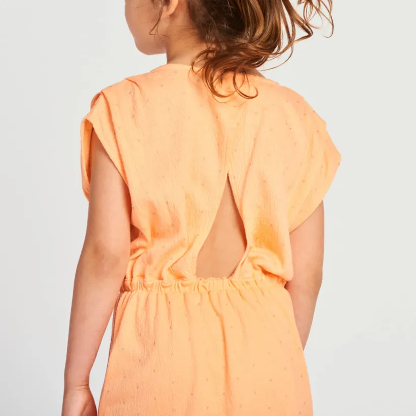 Robe manches courtes imprimée effet froissé pour fille