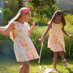 Robe manches courtes imprimée à dos nu pour fille