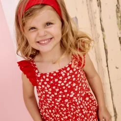 Robe manches courtes imprimée en maille cloquée pour bébé fille