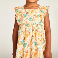 Robe manches courtes imprimée florale pour bébé fille