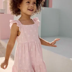 Robe manches courtes imprimée en maille cloquée pour bébé fille