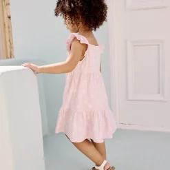 Robe manches courtes imprimée en maille cloquée pour bébé fille