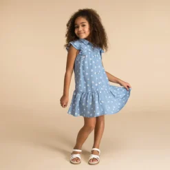 Robe manches courtes imprimé fleuri pour fille
