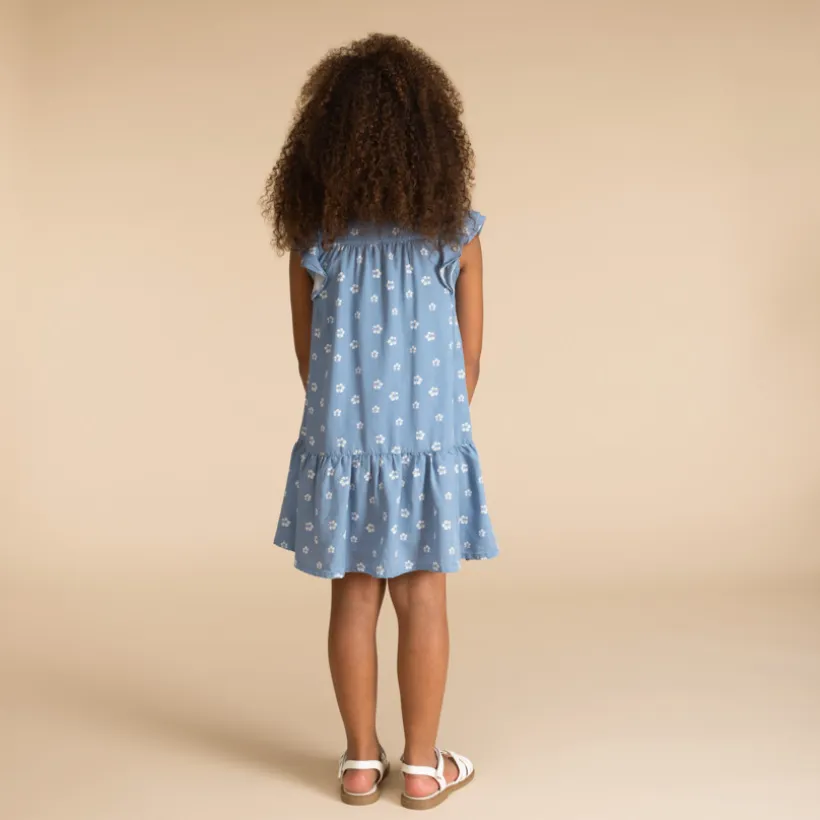 Robe manches courtes imprimé fleuri pour fille