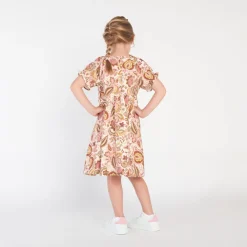 Robe manches courtes imprimé folklorique pour fille