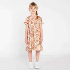 Robe manches courtes imprimé folklorique pour fille