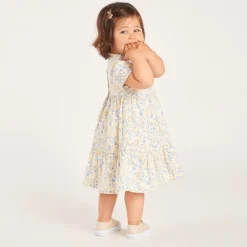 Robe manches courtes imprimé floral pour bébé fille